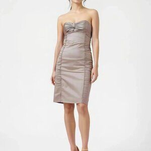 Nanette Lepore Bronze Gold-Taupe Fitted Hourglass Pencil Bodycon Party Dress 0